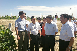 2012年，時任國土資源部部長徐紹史（前排右二）視察威龍公司